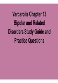 Varcarolis Chapter 13 Bipolar and Related Disorders Study Guide & Practice Questions 2026