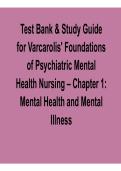Test Bank & Study Guide for Varcarolis &ndash; Foundations of Psychiatric Mental Health Nursing Chapter 1 2026