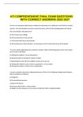 ATI COMPREHENSIVE FINAL EXAM QUESTIONS WITH CORRECT ANSWERS 2026-2027