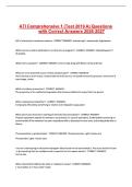 ATI Comprehensive 1 &lpar;Test 2019 A&rpar; Questions with Correct Answers 2026-2027