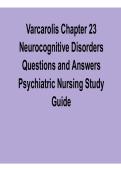 Varcarolis Chapter 23 Neurocognitive Disorders &ndash; Questions & Answers Psychiatric Nursing Study 2026