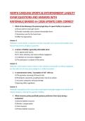 NORTH CAROLINA SPORTS & ENTERTAINMENT LIABILITY EXAM&vert;QUESTIONS AND ANSWERS WITH RATIONALE&vert;GRADED A&plus;&vert;2026 UPDATE&vert;100&percnt; CORRECT