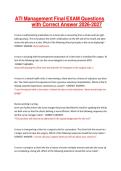 ATI Management Final EXAM Questions with Correct Answer 2026-2027