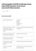 LMR Georgette&rsquo;s PMHNP Certification Exam Latest 2026 Questions And Correct Answers&lpar;Verified Answers&rpar;