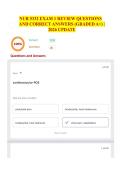 NUR 5332 EXAM 1 REVIEW QUESTIONS AND CORRECT ANSWERS &lpar;GRADED A&plus;&rpar; &vert; 2026 UPDATE