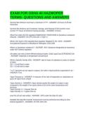 EXAM FOR OSHA 40 HAZWOPER TERMS- QUESTIONS AND ANSWERS