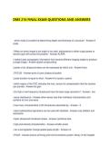 DMS 216 FINAL EXAM QUESTIONS AND ANSWERS