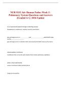 NUR 5332 Adv Human Patho&colon; Week 3 - Pulmonary System Questions and Answers &lpar;Graded A&plus;&rpar; &vert; 2026 Update