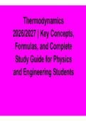 Thermodynamics 2026&ndash;2027 &ndash; Key Concepts&comma; Formulas&comma; and Complete Study Guide for Physics and Engineering