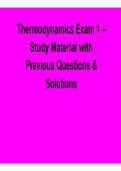Thermodynamics Exam 1 &ndash; Study Material with Previous Questions & Solutions 2026