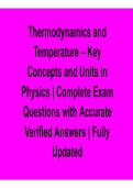 Thermodynamics and Temperature &ndash; Key Concepts&comma; Units&comma; and Complete Exam Questions 2026