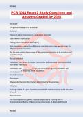 PCB 3044 Exam 2 Study Questions and Answers Graded A&plus; 2026