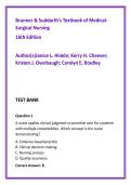 Medical Surgical Nursing Test Bank &vert; Brunner & Suddarth 16th Edition &vert; NCLEX Exam Prep Practice Questions