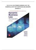 TEST BANK FOR DYNAMIC BUSINESS LAW&colon; THE ESSENTIALS WITH TEST QUESTIONS AND ANSWERS GRADED A&plus;