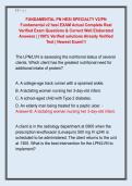 FUNDAMENTAL PN HESI SPECIALTY V2&sol;PN  Fundamental v2 hesi EXAM Actual Complete Real  Verified Exam Questions & Correct Well Elaborated  Answers &vert; &vert;100&percnt; Verified solutions Already Verified  Test &vert; Newest Exam&excl;&excl;&excl; 
