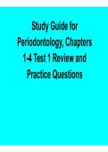 Study Guide for Periodontology&comma; Chapters 1&ndash;4 &ndash; Test 1 Review and Practice Questions 2026