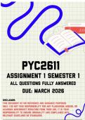 PYC2611 Assignment 1 Semester 1 Memo &vert; Due March 2026