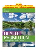 Test Bank For Health Promotion Throughout The Life Span 9th Editions Authors&semi; Carole Edelman &comma;Elizabeth  kudzma Questions With Marking Scheme