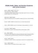 &lpar;HSAN&rpar; Health&comma; Safety&comma; and Nutrition Questions with Correct Answers