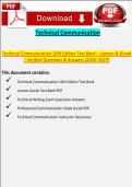 Technical Communication 16th Edition Test Bank &ndash; Lannon & Gurak &vert; Verified Questions & Answers &lpar;2026&ndash;2027&rpar;