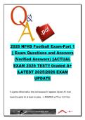 NFHS Football Exam Part 1 &lpar;FB 2026&rpar; State High School Association &ndash; 180 Questions on Rules&comma; Penalties & Gameplay