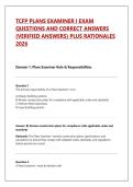 TCFP PLANS EXAMINER I EXAM  QUESTIONS AND CORRECT ANSWERS  &lpar;VERIFIED ANSWERS&rpar; PLUS RATIONALES  2026 