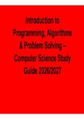 Introduction to Programming&comma; Algorithms & Problem Solving &ndash; Computer Science Study Guide 2026&ndash;2027