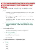 ATI TEAS Nursing Entrance Exam &vert; Actual Exam Questions  & 100&percnt; Correct Answers &vert; Latest Update 2026 &vert; TEAS  Exam Prep
