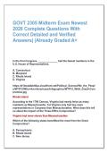 GOVT 2305 Midterm Exam Newest  2026 Complete Questions With Correct Detailed and Verified  Answers&rpar; &vert;Already Graded A&plus;