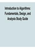 Introduction to Algorithms &ndash; Fundamentals&comma; Design&comma; and Analysis Study Guide 2026