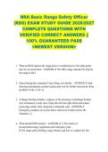 NRA Basic Range Safety Officer  &lpar;RSO&rpar; EXAM STUDY GUIDE 2026&sol;2027  COMPLETE QUESTIONS WITH  VERIFIED CORRECT ANSWERS &vert;&vert;  100&percnt; GUARANTEED PASS  <NEWEST VERSION> 