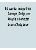 Introduction to Algorithms &ndash; Concepts&comma; Design&comma; and Analysis in Computer Science Study Guide 2026