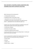 NSG 100 EXAM 2 MULTIPLE CHOICE QUESTIONS AND ANSWERS 2026 WITH COMPLETE SOLUTION&period;
