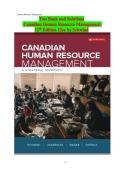 Test Bank And Solutions Canadian Human Resource Management 12th Edition 12ce By Schwind Questions With Updated Solutions