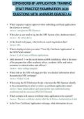 ESPONSORSHIP APPLICATION TRAINING &lpar;ESAT PRACTICE EXAMINATION 2026 QUESTIONS WITH ANSWERS GRADED A&plus;