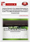 Solutions Manual for Tan's Applied Mathematics for the Managerial&comma; Life&comma; and Social Sciences&comma; 7th Edition by Soo T&period; Tan&comma; ISBN&colon; 9781305108127 &vert; All Chapters &vert; Complete Guide