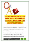 CLC-222 Contracting Exam Prep &lpar;180 Questions&rpar; &ndash; GOVT222 Federal Acquisition&comma; University of Maryland&comma; COR Duties&comma; FAR & Contract Types Q&A