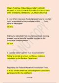 TEXAS FUNERAL PREARRANGEMENT LICENSE  NEWEST ACTUAL EXAM WITH COMPLETE QUESTIONS  WITH ANSWERS &sol;&sol;GRADED A&plus;&sol;&sol;LATEST UPDATED