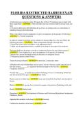 FLORIDA RESTRICTED BARBER EXAM QUESTIONS & ANSWERS