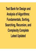Test Bank for Design and Analysis of Algorithms &ndash; Fundamentals&comma; Sorting&comma; Searching&comma; and Recursion 2026
