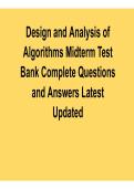 Design and Analysis of Algorithms Midterm &ndash; Test Bank with Complete Questions & Answers 2026