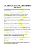 NC Drivers Ed Final Exam Actual Questions and Answers