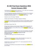 EC 302 Final Exam Questions With Correct Answers 2026