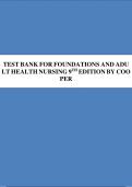 Foundations and Adult Health Nursing 9th Edition Cooper Test Bank &lpar;All Chapters&rpar; latest 2026