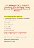 NSG 300 Exam 3 &lpar;2026&sol;2027&rpar; - Foundations of Nursing - Grand Canyon University &lpar;GCU&rpar;  Package deal