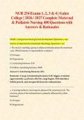 NUR 254 Exams 1&comma; 2&comma; 3 & 4 &vert; Galen College &vert; 2026&sol;2027 Complete Maternal & Pediatric Nursing &ndash; 400 Questions with Answers & Rationales