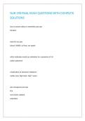 NUR 198 FINAL EXAM QUESTIONS WITH COMPLETE SOLUTIONS