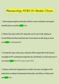 NURS 251 Pharmacology Module 2 Exam Questions and Answers
