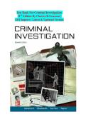 COMPLETE TEST BANK&colon; CRIMINAL INVESTIGATION&comma; 11TH EDITION BY CHARLES E&period; SWANSON &mdash; ALL CHAPTERS COVERED &lpar;MULTIPLE CHOICE &plus; TRUE&sol;FALSE &plus; FILL-IN-THE-BLANK &plus; ESSAY&rpar;