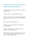 Texas Property & Casualty Insurance Exam Questions With Correct Answers 